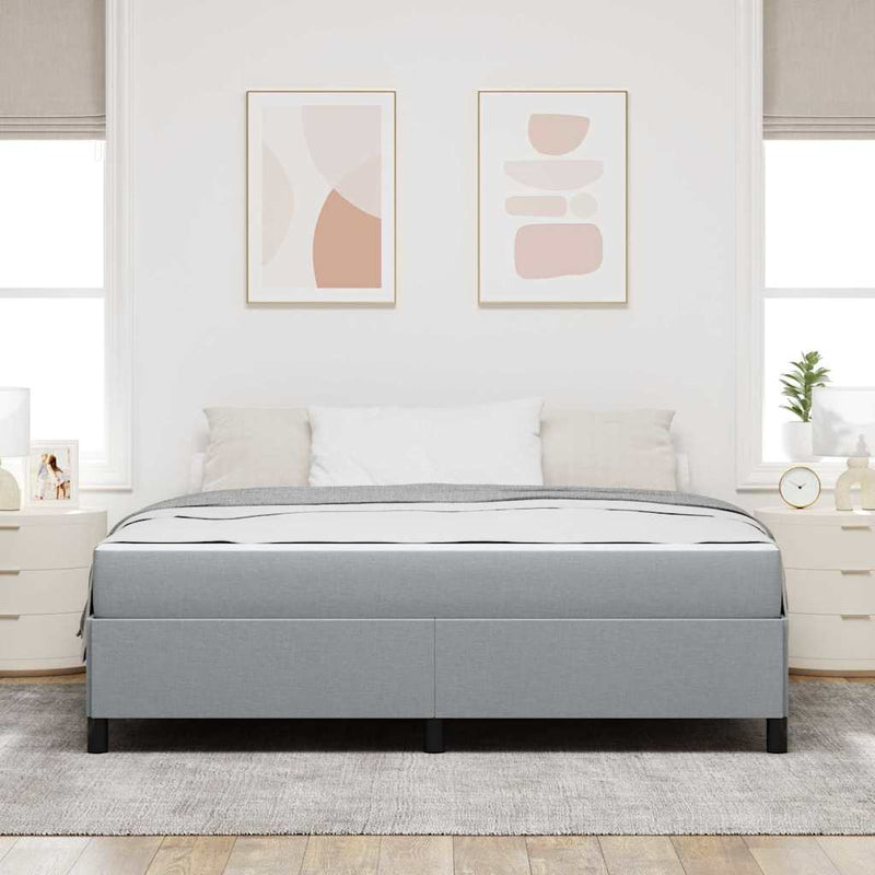 vidaXL Boxrugós ágy Világosszürke és fekete 180 x 200 cm