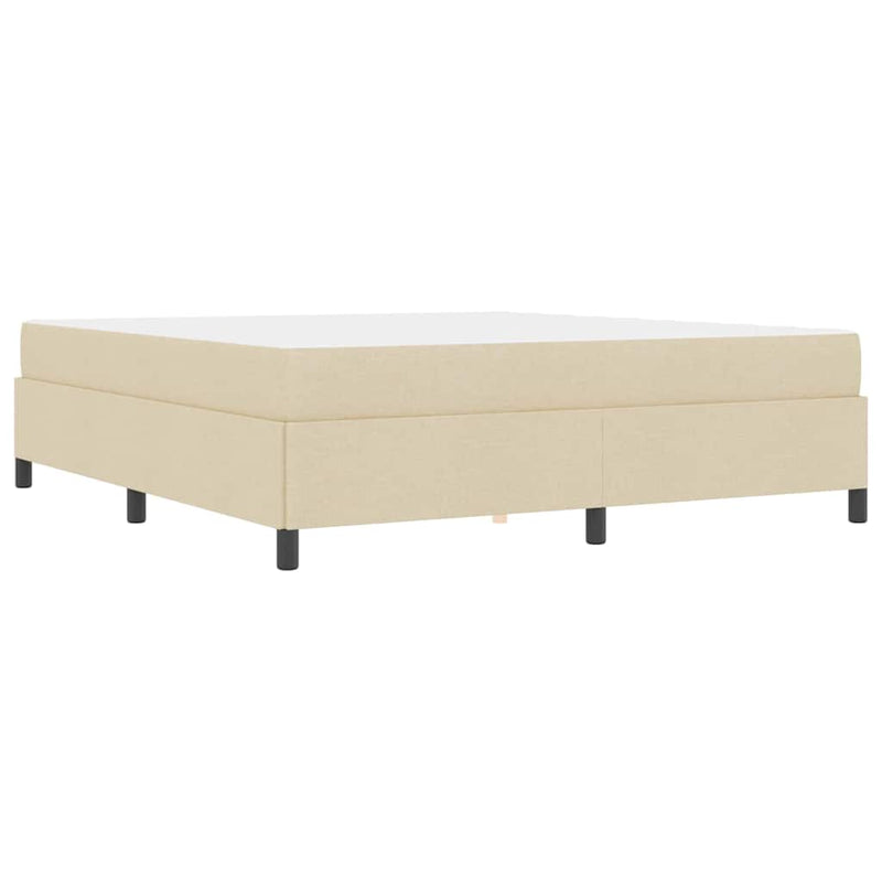 vidaXL Boxrugós ágy Krém és fekete 180 x 200 cm Textil és mérnöki fa