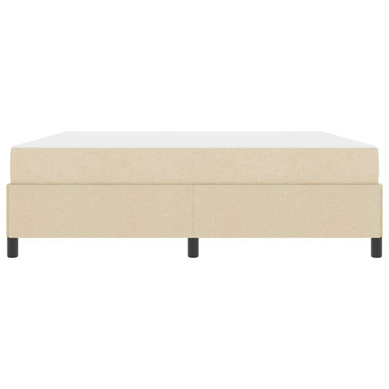vidaXL Boxrugós ágy Krém és fekete 180 x 200 cm Textil és mérnöki fa