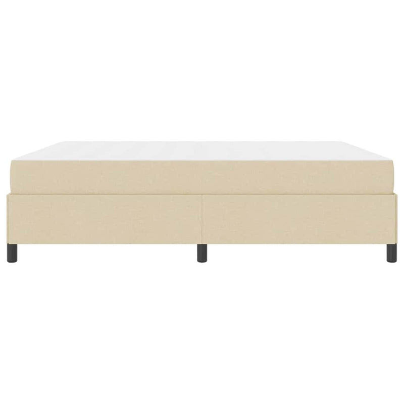 vidaXL Boxrugós ágy Krém és fekete 180 x 200 cm Textil és mérnöki fa