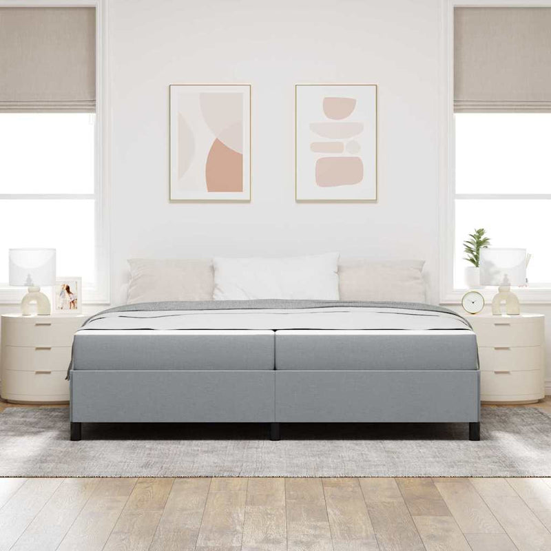 vidaXL Boxrugós ágy Világosszürke és fekete 200 x 200 cm