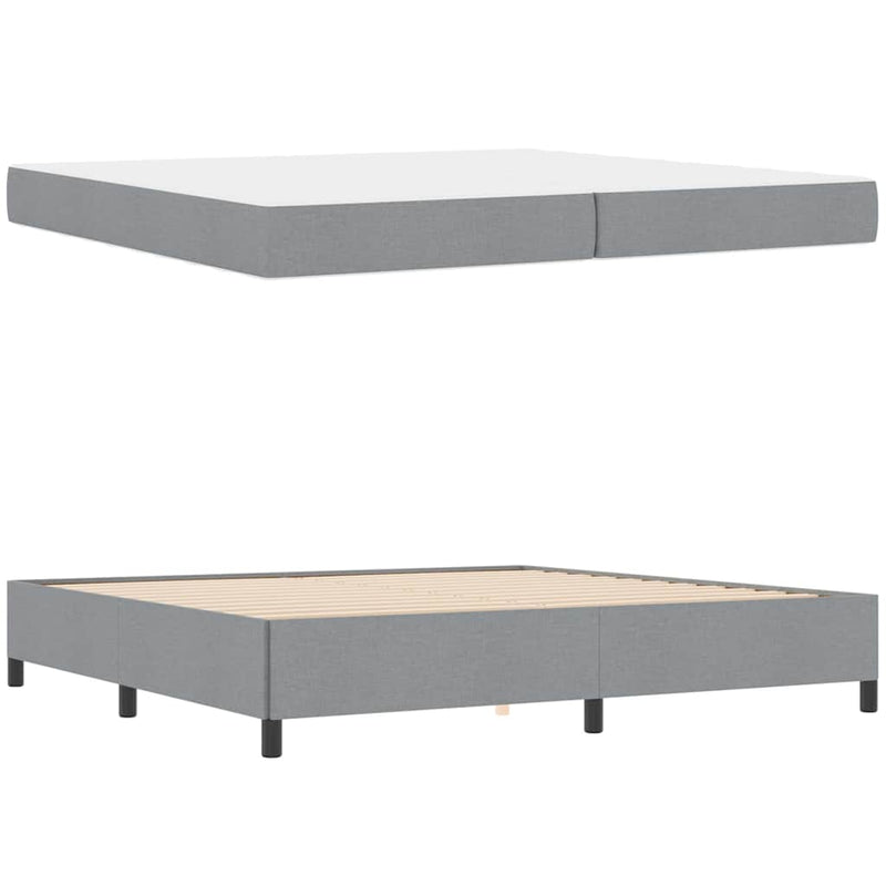 vidaXL Boxrugós ágy Világosszürke és fekete 200 x 200 cm