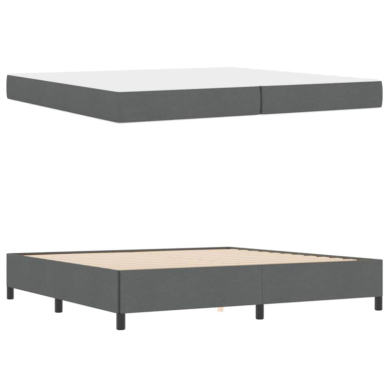 vidaXL Boxrugós ágy Sötétszürke és Fekete 200 x 200 cm