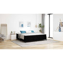 vidaXL Boxrugós ágy matracmal Fekete 200 x 200 cm szövet