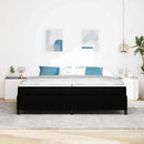vidaXL Boxrugós ágy Fekete és fekete 200 x 200 cm Textil és mérnöki fa