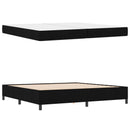 vidaXL Boxrugós ágy matracmal Fekete 200 x 200 cm szövet