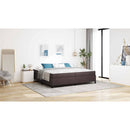 vidaXL Boxrugós ágy matracmal Sötét Barna 200 x 200 cm szövet