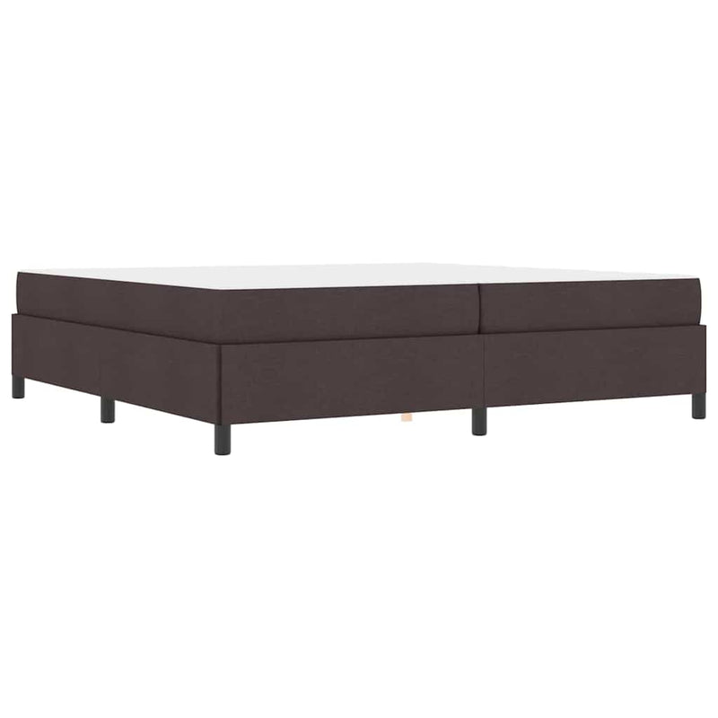 vidaXL Boxrugós ágy Barna 200 x 200 cm Textil és mérnöki fa