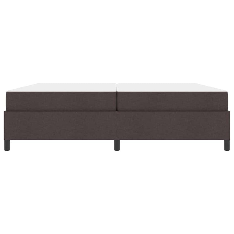 vidaXL Boxrugós ágy Barna 200 x 200 cm Textil és mérnöki fa