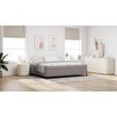 vidaXL Boxrugós ágy matracmal Tópszínű 200 x 200 cm szövet