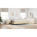 vidaXL Boxrugós ágy matracmal Krém 200 x 200 cm szövet