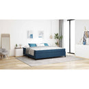vidaXL Boxrugós ágy matracmal Kék 200 x 200 cm szövet