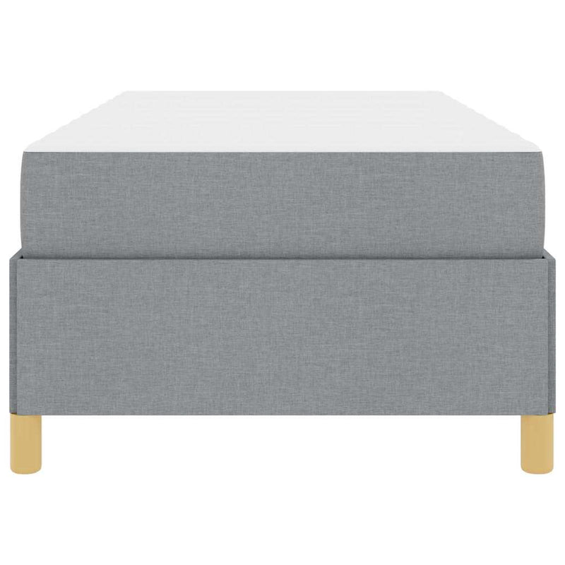 vidaXL Boxrugós ágy Világosszürke és Barna és Fehér 80 x 200 cm szövet