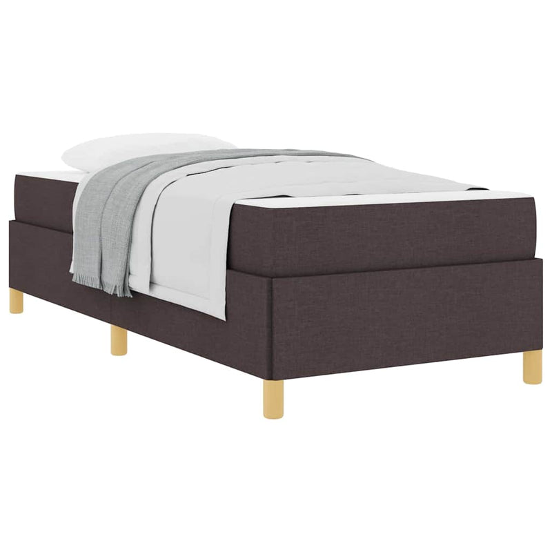 vidaXL Boxrugós ágy Barna és fehér és sötétbarna 80 x 200 cm szövet