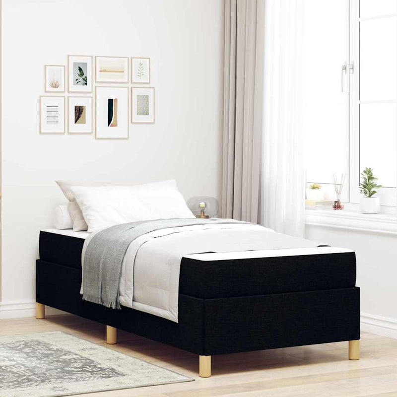 vidaXL Boxrugós ágy matracmal Fekete és Fehér 90 x 190 cm szövet
