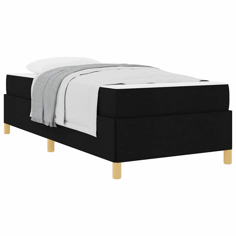 vidaXL Boxrugós ágy matracmal Fekete és Fehér 90 x 190 cm szövet