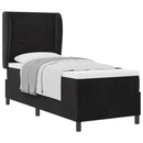 vidaXL Boxrugós ágy fejtámlával Fekete 200 x 80 cm Bársony