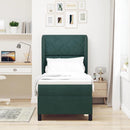 vidaXL Boxrugós ágy fejtámlával Sötétzöld 200 x 80 cm Bársony