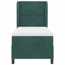 vidaXL Boxrugós ágy fejtámlával Sötétzöld 200 x 80 cm Bársony
