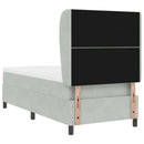 vidaXL Boxrugós ágy fejtámlával Világosszürke 200 x 90 cm Bársony