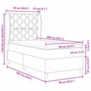 vidaXL Boxrugós ágy fejtámlával Világosszürke 200 x 90 cm Bársony