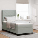 vidaXL Boxrugós ágy fejtámlával Világosszürke 200 x 100 cm Bársony