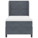 vidaXL Boxrugós ágy matracmal Sötétszürke 200 x 100 cm Poliészter