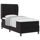 vidaXL Boxrugós ágy fejtámlával Fekete 200 x 100 cm Bársony