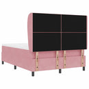 vidaXL Boxrugós ágy fejtámlával Rózsaszín 190 x 140 cm Bársony
