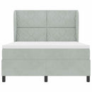 vidaXL Boxrugós ágy matracmal Világosszürke 200 x 140 cm Bársony