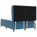 vidaXL Boxrugós ágy fejtámlával Sötét kék 200 x 140 cm Bársony