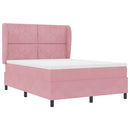 vidaXL Boxrugós ágy fejtámlával Rózsaszín 200 x 140 cm Bársony