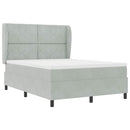 vidaXL Boxrugós ágy fejtámlával Világosszürke 200 x 160 cm Bársony