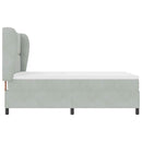 vidaXL Boxrugós ágy fejtámlával Világosszürke 200 x 160 cm Bársony