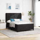 vidaXL Boxrugós ágy fejtámlával Fekete 200 x 160 cm Bársony