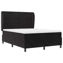vidaXL Boxrugós ágy fejtámlával Fekete 200 x 160 cm Bársony