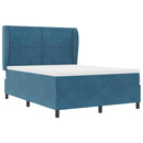 vidaXL Boxrugós ágy fejtámlával Sötét kék 200 x 160 cm Bársony
