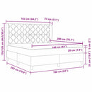 vidaXL Boxrugós ágy fejtámlával Sötét kék 200 x 160 cm Bársony