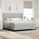 vidaXL Boxrugós ágy fejtámlával Világosszürke 200 x 180 cm Bársony