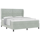 vidaXL Boxrugós ágy fejtámlával Világosszürke 200 x 180 cm Bársony