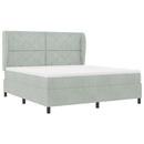 vidaXL Boxrugós ágy fejtámlával Világosszürke 200 x 180 cm Bársony
