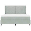 vidaXL Boxrugós ágy fejtámlával Világosszürke 200 x 180 cm Bársony