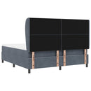 vidaXL Boxrugós ágy fejtámlával Sötétszürke 200 x 180 cm Bársony