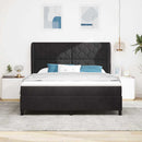 vidaXL Boxrugós ágy fejtámlával Fekete 200 x 180 cm Bársony