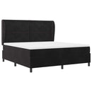 vidaXL Boxrugós ágy fejtámlával Fekete 200 x 180 cm Bársony
