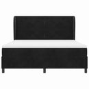 vidaXL Boxrugós ágy fejtámlával Fekete 200 x 180 cm Bársony
