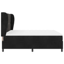vidaXL Boxrugós ágy fejtámlával Fekete 200 x 180 cm Bársony