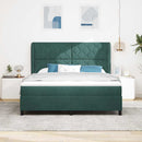 vidaXL Boxrugós ágy fejtámlával Sötétzöld 200 x 180 cm Bársony