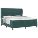 vidaXL Boxrugós ágy fejtámlával Sötétzöld 200 x 180 cm Bársony