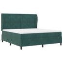 vidaXL Boxrugós ágy fejtámlával Sötétzöld 200 x 180 cm Bársony